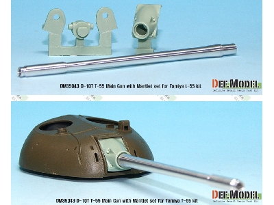 T-54/55 D-10t 100mm Metal Barrel /W Mantlet ( For 1/35 Tamiya T-55a) - zdjęcie 2