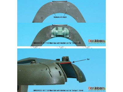T-54/55 D-10t 100mm Metal Barrel /W Mantlet ( For 1/35 Tamiya T-55a) - zdjęcie 3