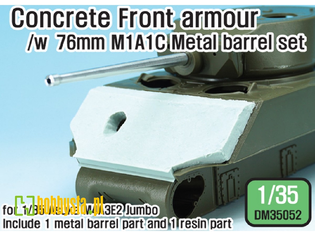Us M4a3e2 Jumbo Concrete Front Armour /W M1a1c Barrel (For 1/35 Asuka Kit) - zdjęcie 1 Us M4a3e2 Jumbo Concrete Front Armour /W M1a1c Barrel (For 1/35 Asuka Kit) - zdjęcie 1