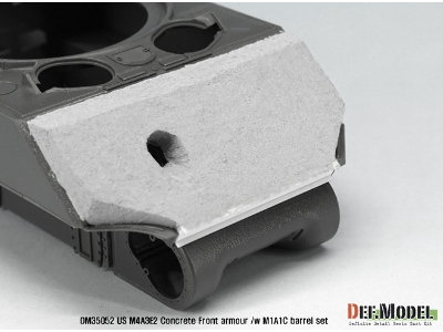 Us M4a3e2 Jumbo Concrete Front Armour /W M1a1c Barrel (For 1/35 Asuka Kit) - zdjęcie 2