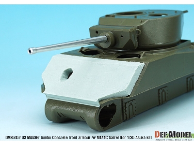 Us M4a3e2 Jumbo Concrete Front Armour /W M1a1c Barrel (For 1/35 Asuka Kit) - zdjęcie 3