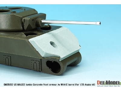 Us M4a3e2 Jumbo Concrete Front Armour /W M1a1c Barrel (For 1/35 Asuka Kit) - zdjęcie 4