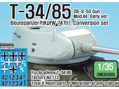 T-34/85 S-53 Gun Factory No.112 Early Turret Set (For Academy 1/35) - zdjęcie 1