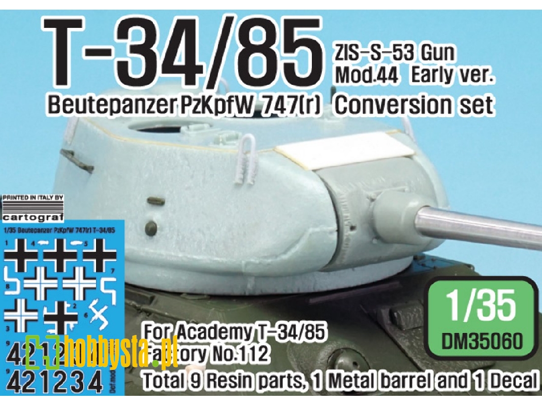 T-34/85 S-53 Gun Factory No.112 Early Turret Set (For Academy 1/35) - zdjęcie 1 T-34/85 S-53 Gun Factory No.112 Early Turret Set (For Academy 1/35) - zdjęcie 1