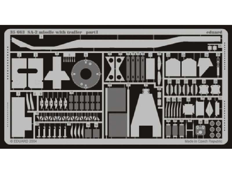  SA-2 missile with trailer 1/35 - Trumpeter - blaszki - zdjęcie 1