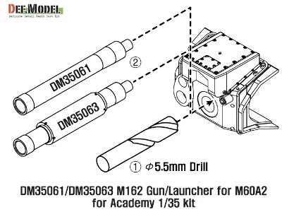 Us M60a2 M162 Metal Gun Barrel 2 (For Academy 1/35) - zdjęcie 2