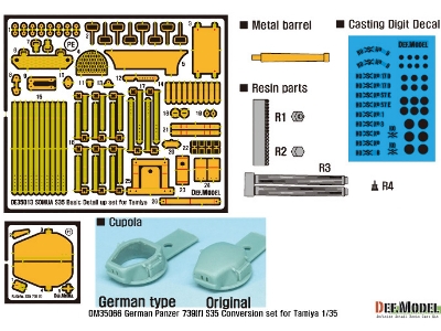German Panzer 739(F) S35 Conversion Set (For Tamiya 1/35) - zdjęcie 2