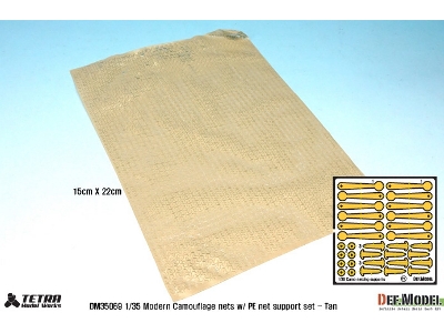 Modern Camouflage Net W/Net Support Set(2) -tan - zdjęcie 2