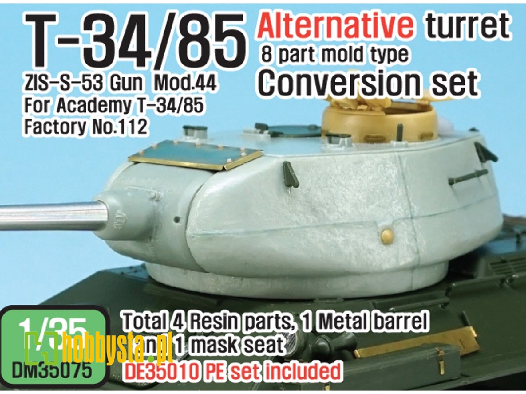 T-34/85 8-part Mold Alternative Turret Set (For 1/35 Academy T-34/85 Factory No.112) - zdjęcie 1