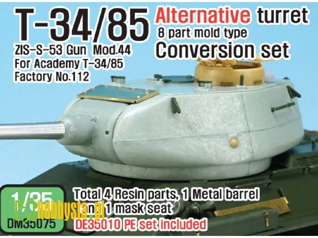 T-34/85 8-part Mold Alternative Turret Set (For 1/35 Academy T-34/85 Factory No.112) - zdjęcie 1 T-34/85 8-part Mold Alternative Turret Set (For 1/35 Academy T-34/85 Factory No.112) - zdjęcie 1
