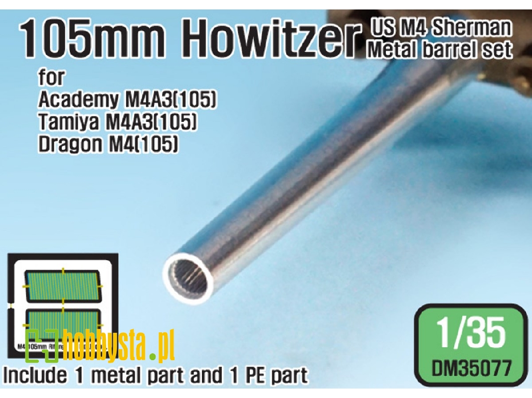 Us M4 105mm Howitzer Barrel Set (For Academy, Tamiya, Dragon 1/35) - zdjęcie 1