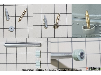 Us M3 Lee/Grant Gun Barrel W/ Additional Toolbox Set (For Takom 1/35) - zdjęcie 12