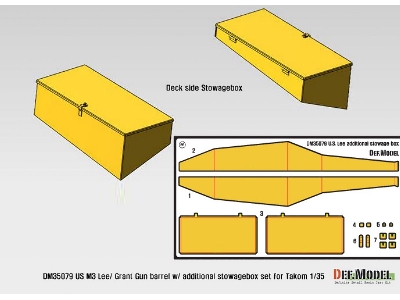 Us M3 Lee/Grant Gun Barrel W/ Additional Toolbox Set (For Takom 1/35) - zdjęcie 16