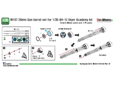 Usmc M197 20mm Gun Barrel Set (For 1/35 Ah-1z Academy Kit) - zdjęcie 9