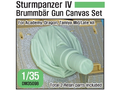 German Sturmpanzer Iv Brummbar Mid/Late Main Gun Canvas Cover Set - zdjęcie 1
