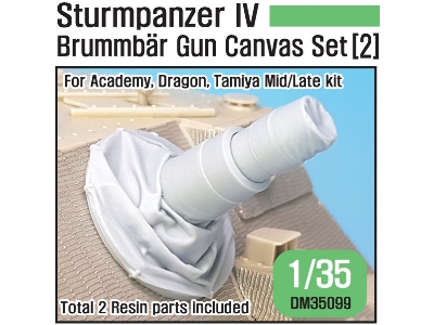 German Sturmpanzer Iv Brummbar Mid/Late Main Gun Canvas Cover Set (2)- High Angle - zdjęcie 1