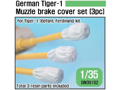 Wwii German Tiger-1 Muzzle Brake Canvas Cover Set (3pc) ( For 1/35 Tiger-1 Kit) - zdjęcie 1