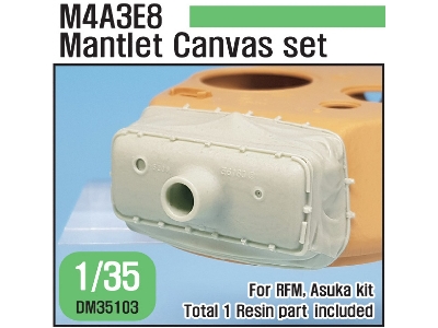 Us M4a3e8 Sherman Mantlet Canvas Cover Set (For Rfm, Taska/Asuka Kit 1/35) - zdjęcie 1