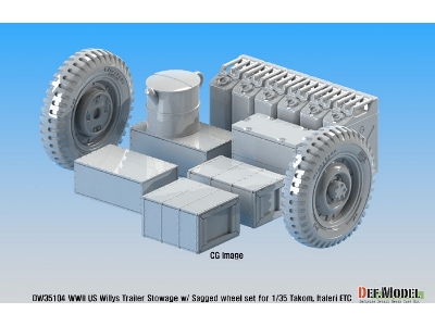 Ww2 Us Willys Jeep Trailer Stowage Set (For Takom, Italeri, Bronco Kit 1/35) - zdjęcie 7