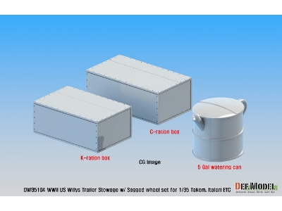 Ww2 Us Willys Jeep Trailer Stowage Set (For Takom, Italeri, Bronco Kit 1/35) - zdjęcie 9