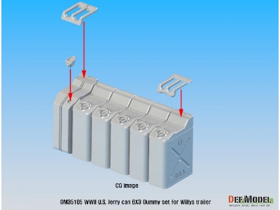 Ww2 Us Jeery Can Dummy Set (For Jeep Trailer Kit 1/35) - zdjęcie 4
