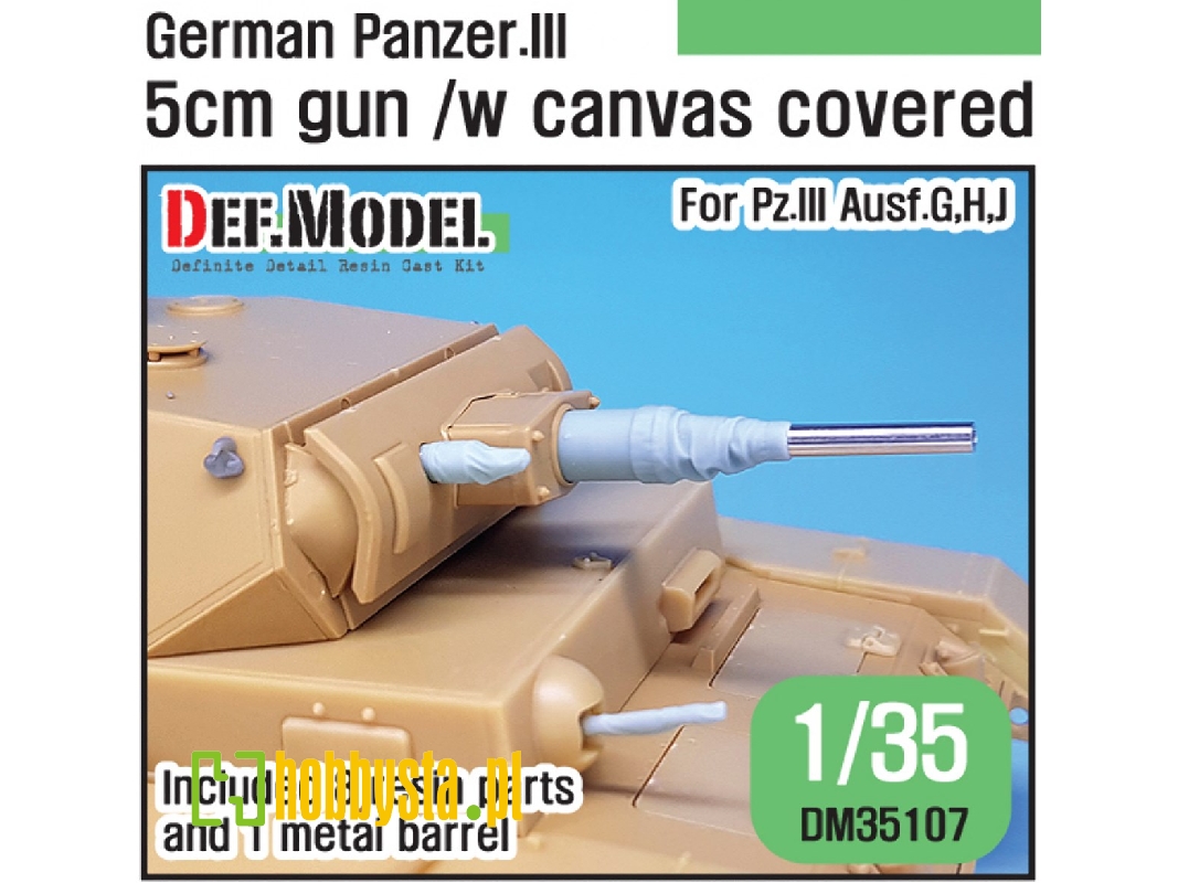 Ww2 German Pz.Iii 5cm Gun With Canvas Set (For Pz.Iii Ausf.G,h,j 1/35) - zdjęcie 1 Ww2 German Pz.Iii 5cm Gun With Canvas Set (For Pz.Iii Ausf.G,h,j 1/35) - zdjęcie 1