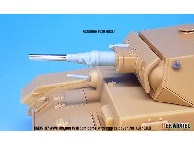 Ww2 German Pz.Iii 5cm Gun With Canvas Set (For Pz.Iii Ausf.G,h,j 1/35) - zdjęcie 4