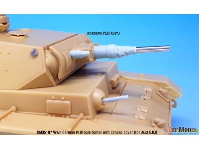 Ww2 German Pz.Iii 5cm Gun With Canvas Set (For Pz.Iii Ausf.G,h,j 1/35) - zdjęcie 5