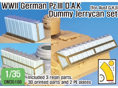 Ww2 German Pz.Iii D.A.K Jerrycan Dummy Set (For Pz.Iii Tank 1/35) - zdjęcie 1