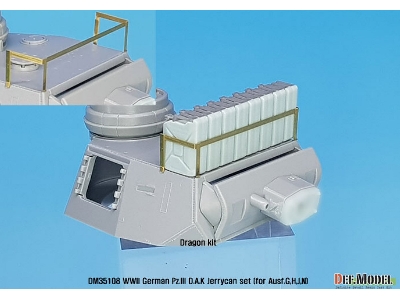 Ww2 German Pz.Iii D.A.K Jerrycan Dummy Set (For Pz.Iii Tank 1/35) - zdjęcie 4