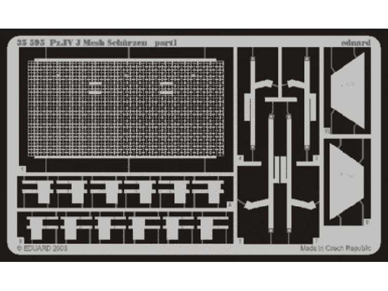 Schurzen mesh Pz. IV Ausf. J 1/35 - Tamiya - blaszki - zdjęcie 1 Schurzen mesh Pz. IV Ausf. J 1/35 - Tamiya - blaszki - zdjęcie 1