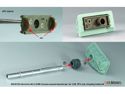 Centurion Mk.5 Avre Canvas Covered Mantlet Set (For Afv Club, Amusing Hobby Kit) - zdjęcie 10