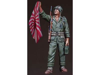 Wwii-korean War Usmc Holding Flag - zdjęcie 1