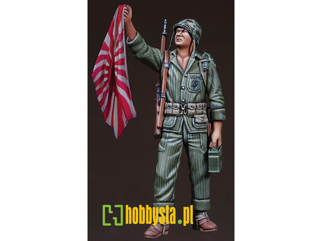 Wwii-korean War Usmc Holding Flag - zdjęcie 1 Wwii-korean War Usmc Holding Flag - zdjęcie 1