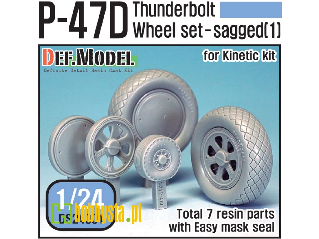 P-47d Thunder Bolt Wheel Set 1 (For Kinetic 1/24) - zdjęcie 1