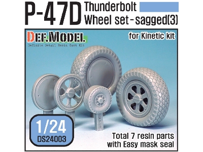 P-47d Thunder Bolt Wheel Set 3 (For Kinetic 1/24) - zdjęcie 1