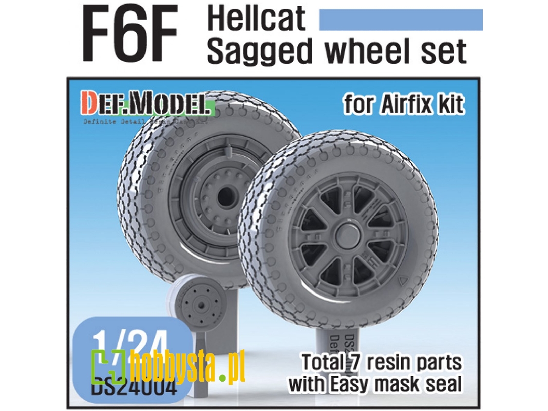 F6f Hellcat Sagged Wheel Set 1 (For Airfix 1/24) - zdjęcie 1