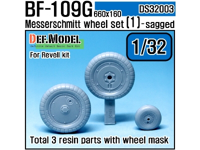 Bf109g-6 Wheel Set 1 (For Revell, Etc 1/32) - zdjęcie 1