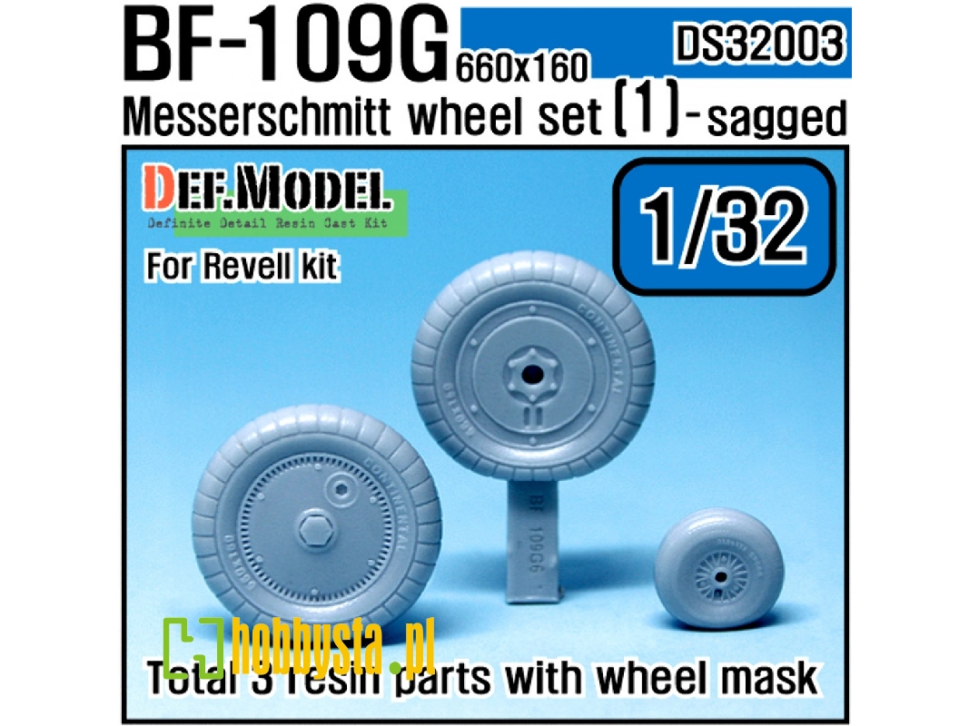 Bf109g-6 Wheel Set 1 (For Revell, Etc 1/32) - zdjęcie 1 Bf109g-6 Wheel Set 1 (For Revell, Etc 1/32) - zdjęcie 1