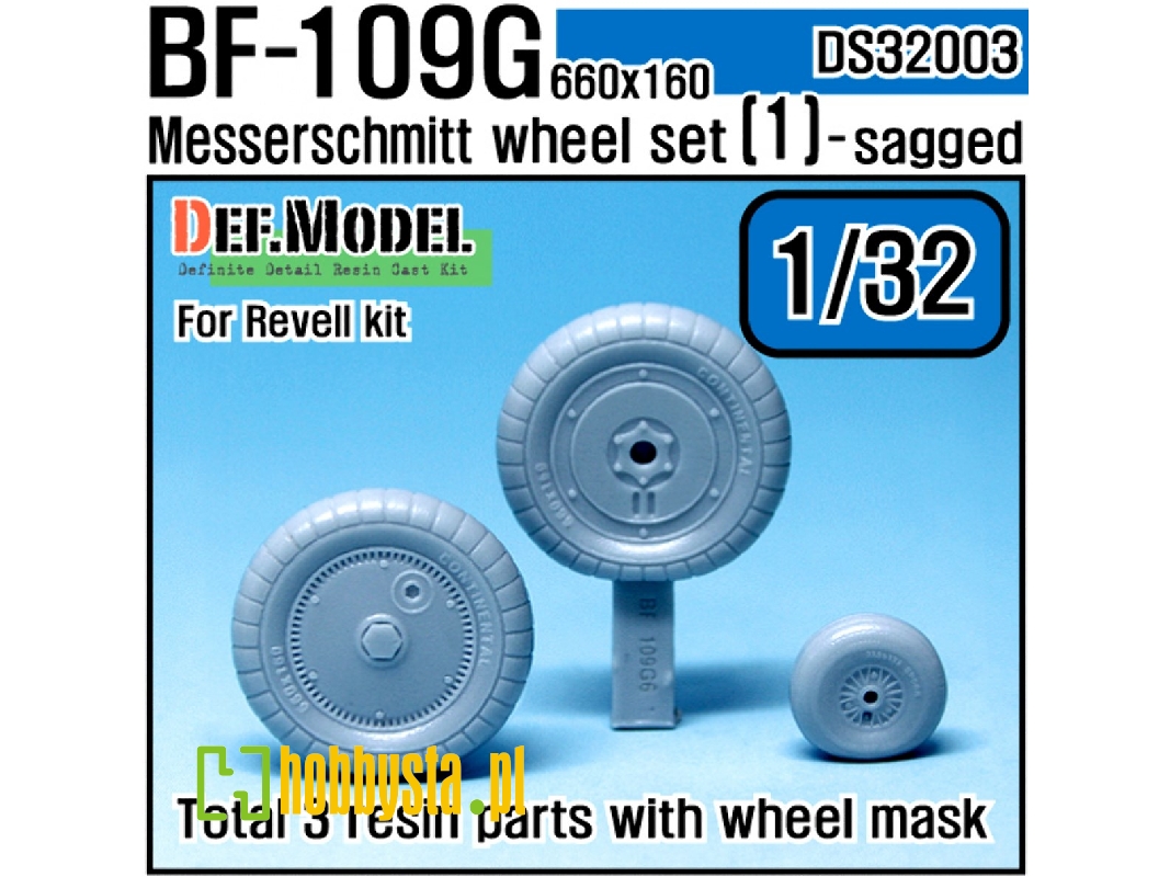 Bf109g-6 Wheel Set 1 (For Revell, Etc 1/32) - zdjęcie 1