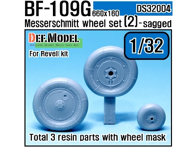 Bf109g-6 Wheel Set 2 (For Revell, Etc 1/32) - zdjęcie 1