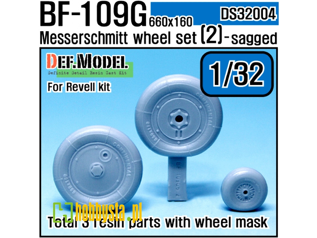 Bf109g-6 Wheel Set 2 (For Revell, Etc 1/32) - zdjęcie 1