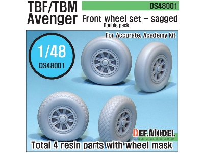 Tbf/Tbm Avenger Sagged Wheel Set (For A.M. 1/48) - zdjęcie 1