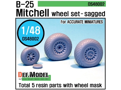 B-25 Mitchell Wheel Set (For Accurate Miniature 1/48) - zdjęcie 1