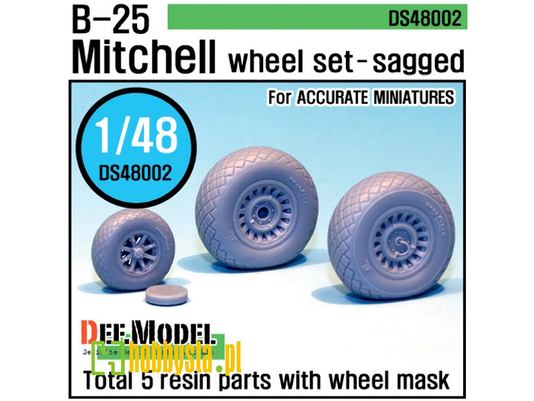 B-25 Mitchell Wheel Set (For Accurate Miniature 1/48) - zdjęcie 1