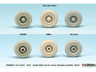 F-14a Tomcat Sagged Wheel Set- Early (For Tamiya/Hasegawa 1/48) - zdjęcie 8