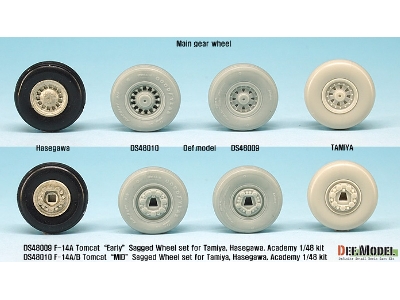 F-14a Tomcat Sagged Wheel Set- Early (For Tamiya/Hasegawa 1/48) - zdjęcie 9