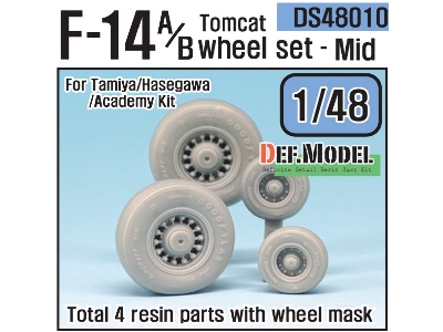 F-14a/B Tomcat Sagged Wheel Set- Mid. (For Tamiya/Hasegawa 1/48) - zdjęcie 1