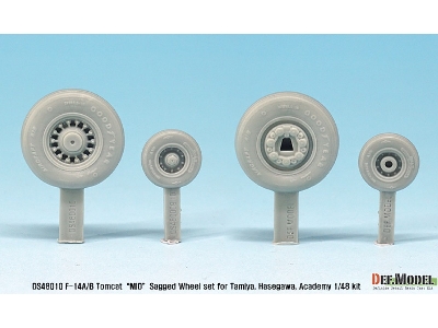 F-14a/B Tomcat Sagged Wheel Set- Mid. (For Tamiya/Hasegawa 1/48) - zdjęcie 2