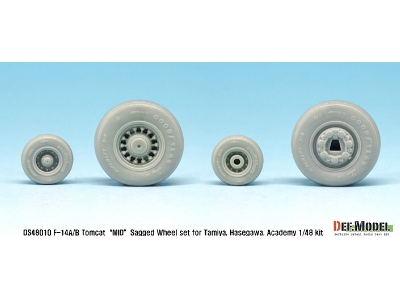 F-14a/B Tomcat Sagged Wheel Set- Mid. (For Tamiya/Hasegawa 1/48) - zdjęcie 4